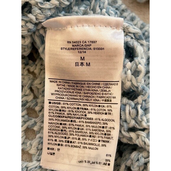 Gap Chunky open knit sweater size M Sky Blue - Picture 5 of 7
